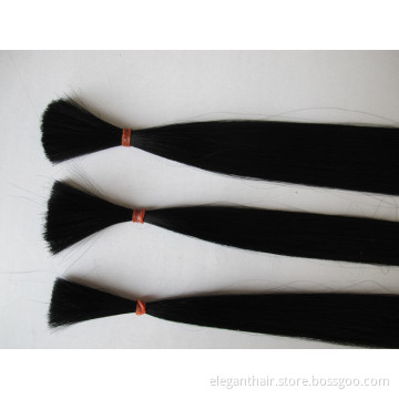 Popular 100% Human Hair Real Remy Bulk Hair Extension Silky Straight 18" Black Color